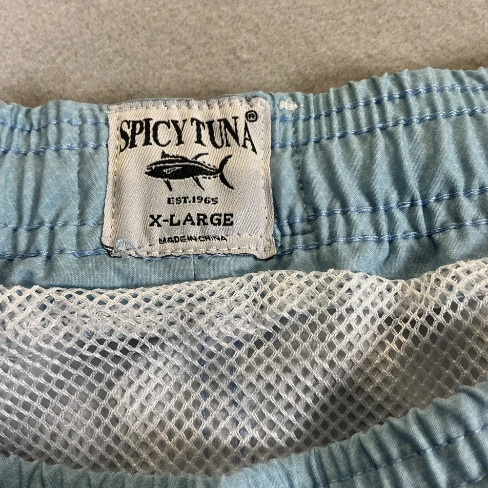 Spicy‎ Tuna Swim Trunks Mens XL Blue Palm Tree Ombre Board Shorts NWT